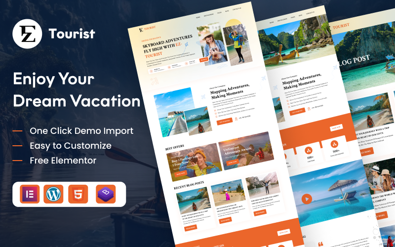 EZ Tourist: Moderní téma WordPress pro podniky cestovního ruchu a plánovače dovolené