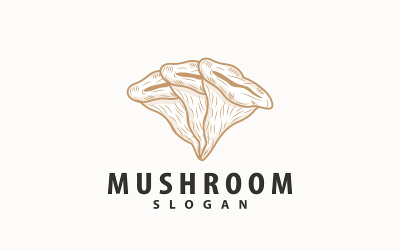 Logo de champignon Silhouette de plante minimaliste simple V13