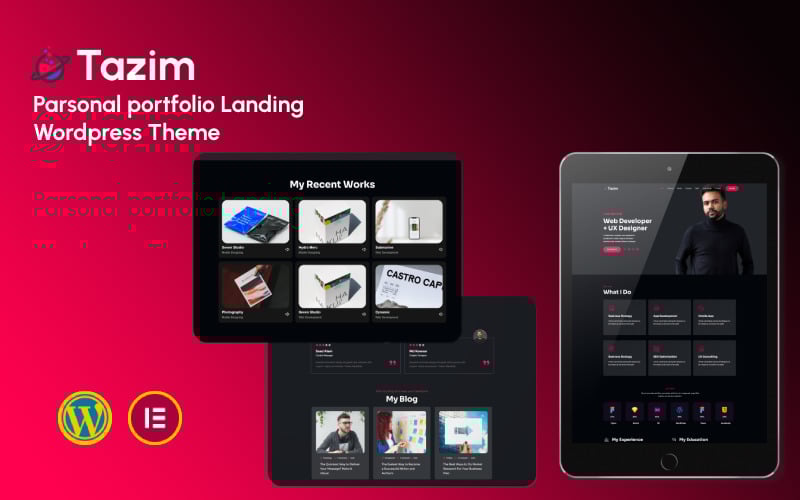 Tazim - Tema WordPress de Landing de Portfólio Pessoal