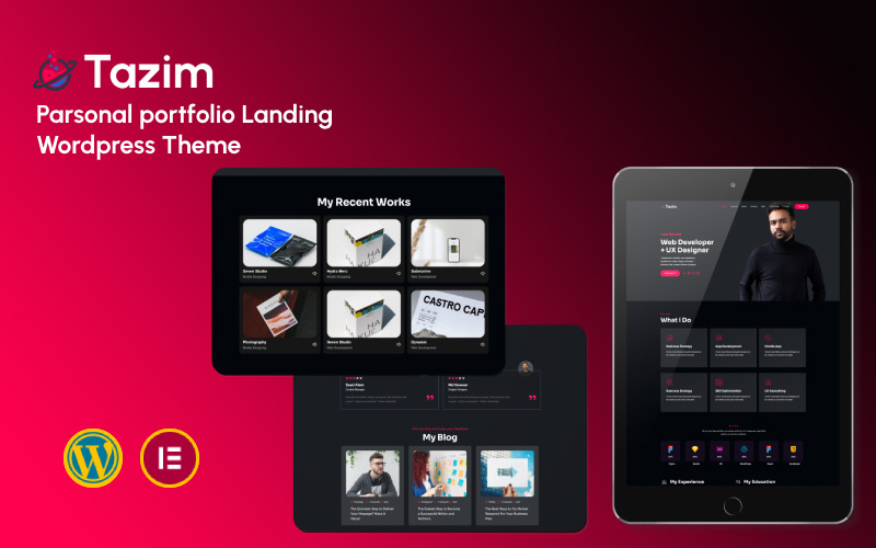Tazim - тема WordPress для персонального портфоліо