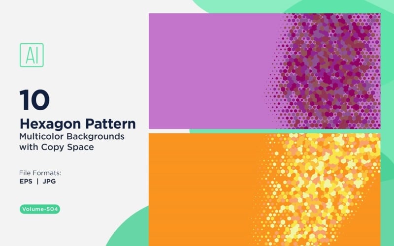 buntes Sechseck in verschiedenen Größen, vielseitiger Musterhintergrund 504