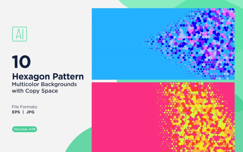 Çeşitli Boyutlarda Renkli Altıgen Çok Yönlü Desen Arkaplanı 478