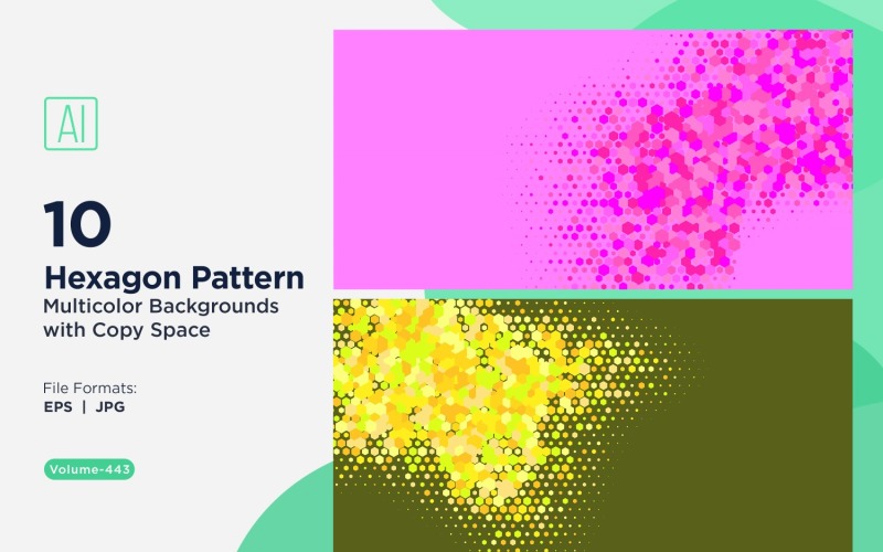 esagono colorato di varie dimensioni modello versatile sfondo 443