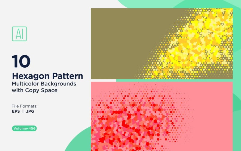 esagono colorato di varie dimensioni modello versatile sfondo 456