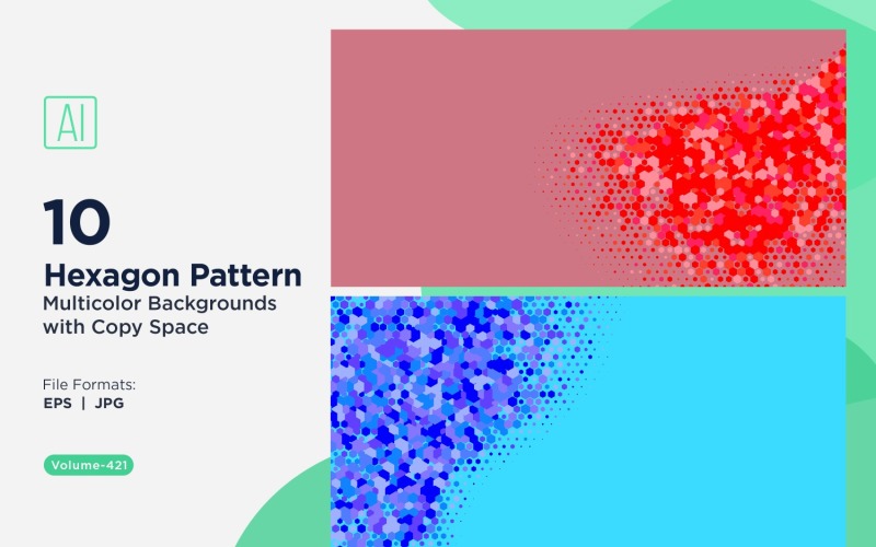 esagono colorato di varie dimensioni versatile modello di sfondo 421