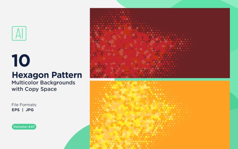 esagono colorato di varie dimensioni versatile modello di sfondo 447