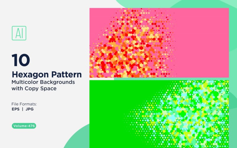 Esagono colorato di varie dimensioni Versatile modello di sfondo 476