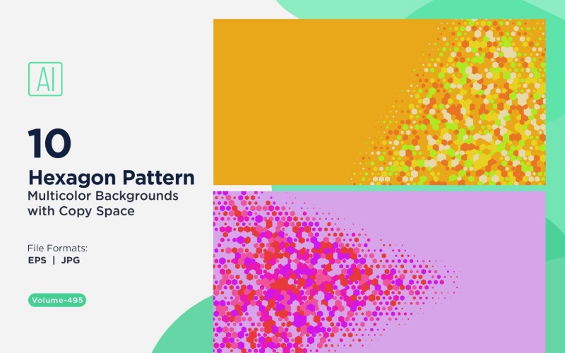 esagono colorato di varie dimensioni versatile modello di sfondo 495