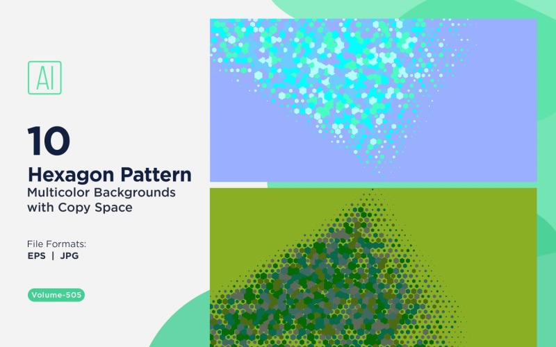 färgglad Hexagon av olika storlekar mångsidigt mönsterbakgrund 505