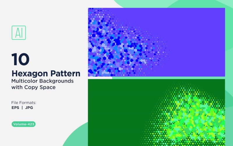 hexagone coloré de différentes tailles, motif de fond polyvalent 423