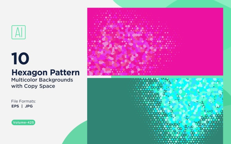 hexagone coloré de différentes tailles, motif de fond polyvalent 425