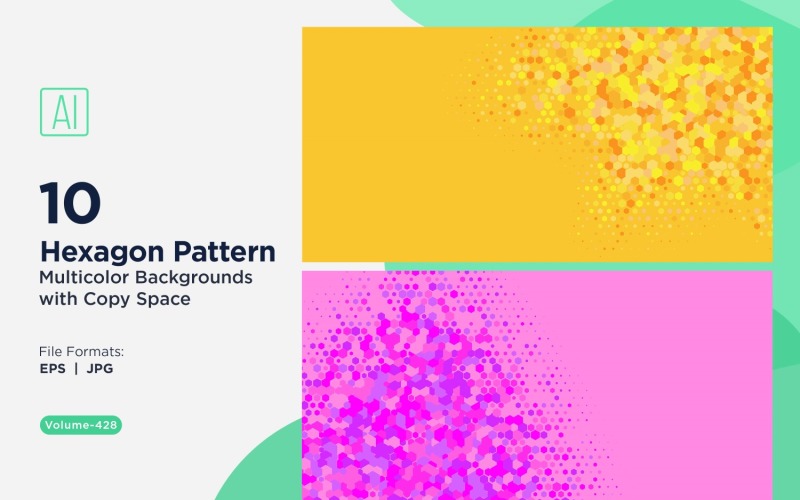 hexagone coloré de différentes tailles, motif de fond polyvalent 428