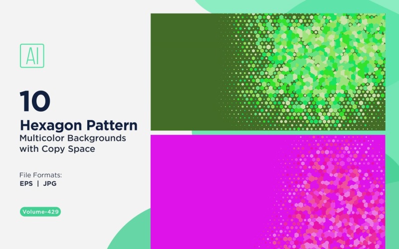 hexagone coloré de différentes tailles, motif de fond polyvalent 429