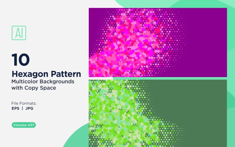hexagone coloré de différentes tailles, motif de fond polyvalent 437