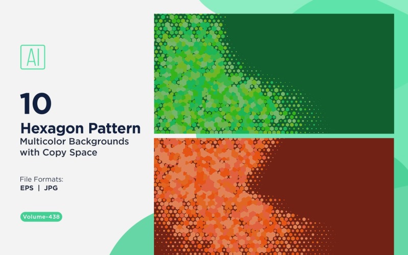 hexagone coloré de différentes tailles, motif de fond polyvalent 438