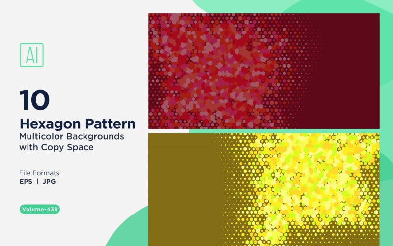 hexagone coloré de différentes tailles, motif de fond polyvalent 439