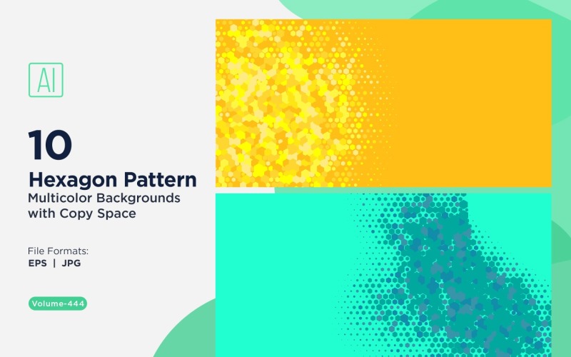 hexagone coloré de différentes tailles, motif de fond polyvalent 444
