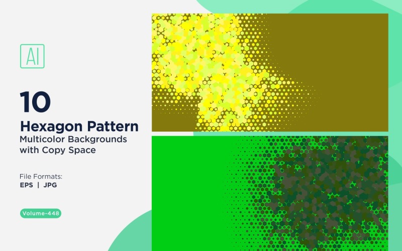 hexagone coloré de différentes tailles, motif de fond polyvalent 448