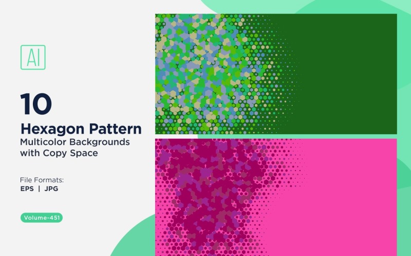 hexagone coloré de différentes tailles, motif de fond polyvalent 451