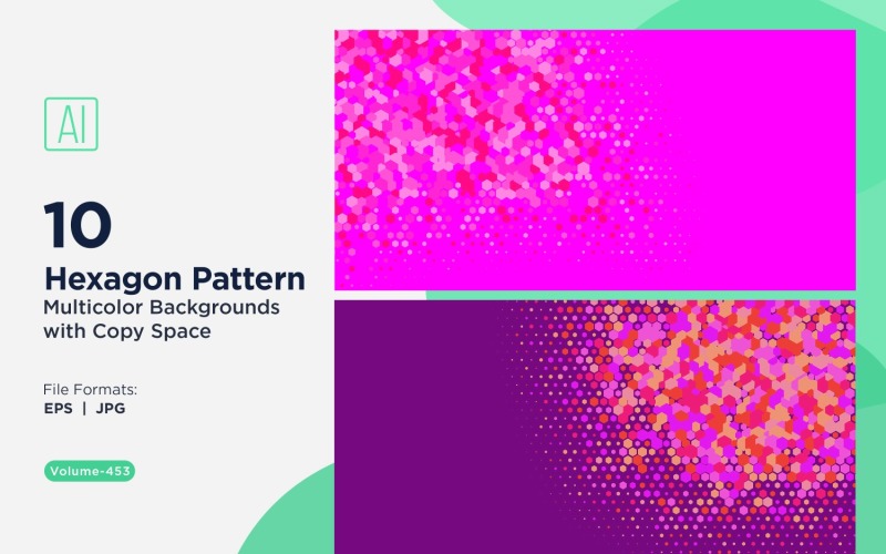 hexagone coloré de différentes tailles, motif de fond polyvalent 453