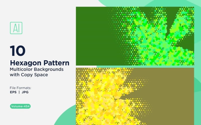 hexagone coloré de différentes tailles, motif de fond polyvalent 454