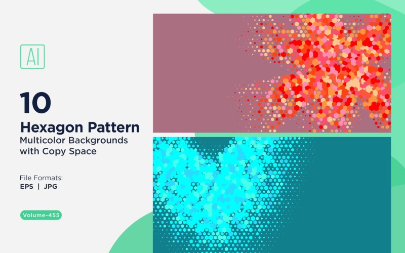 hexagone coloré de différentes tailles, motif de fond polyvalent 455