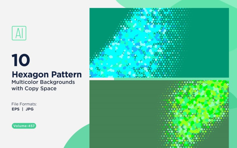 hexagone coloré de différentes tailles, motif de fond polyvalent 457