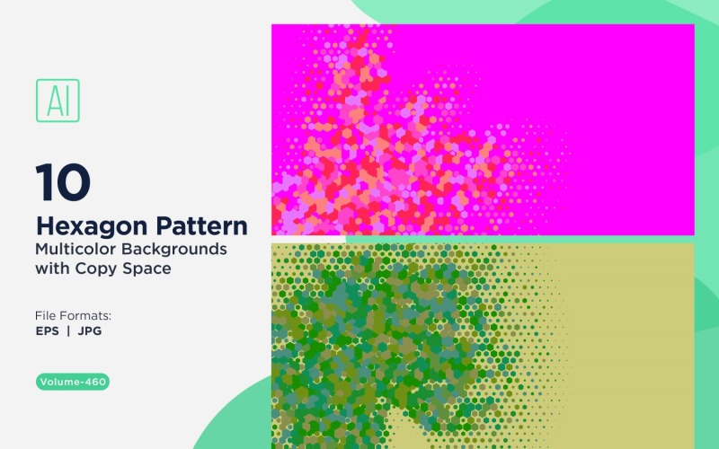 hexagone coloré de différentes tailles, motif de fond polyvalent 460
