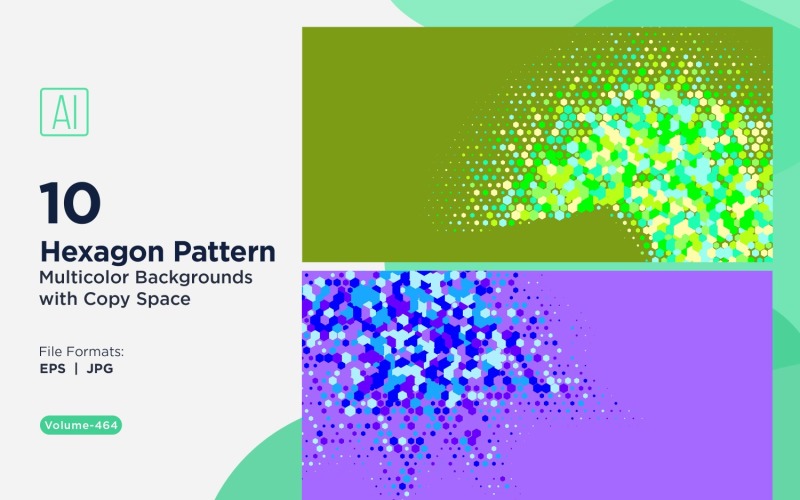 hexagone coloré de différentes tailles, motif de fond polyvalent 464