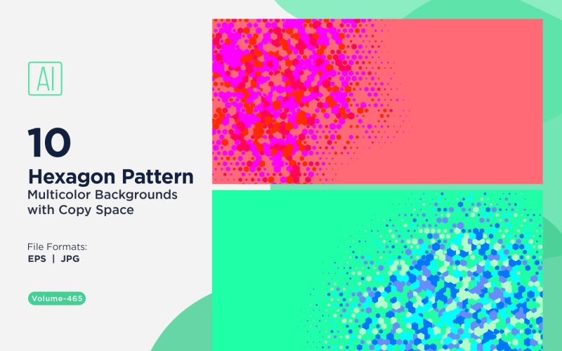 hexagone coloré de différentes tailles, motif de fond polyvalent 465