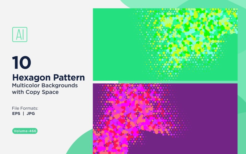 hexagone coloré de différentes tailles, motif de fond polyvalent 466