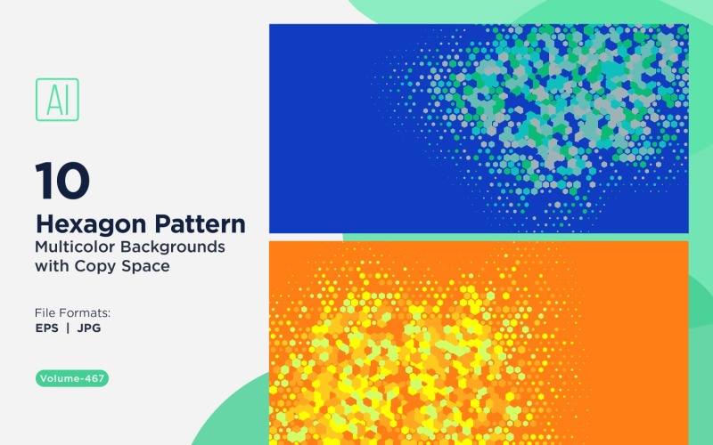 hexagone coloré de différentes tailles, motif de fond polyvalent 467