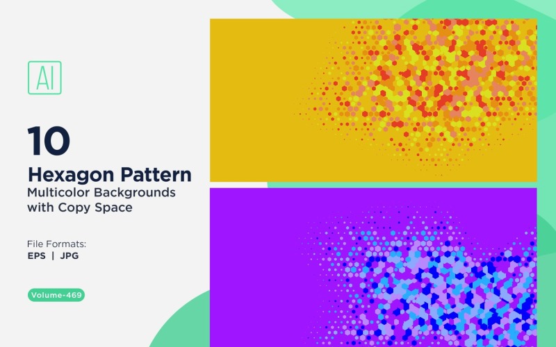 hexagone coloré de différentes tailles, motif de fond polyvalent 469