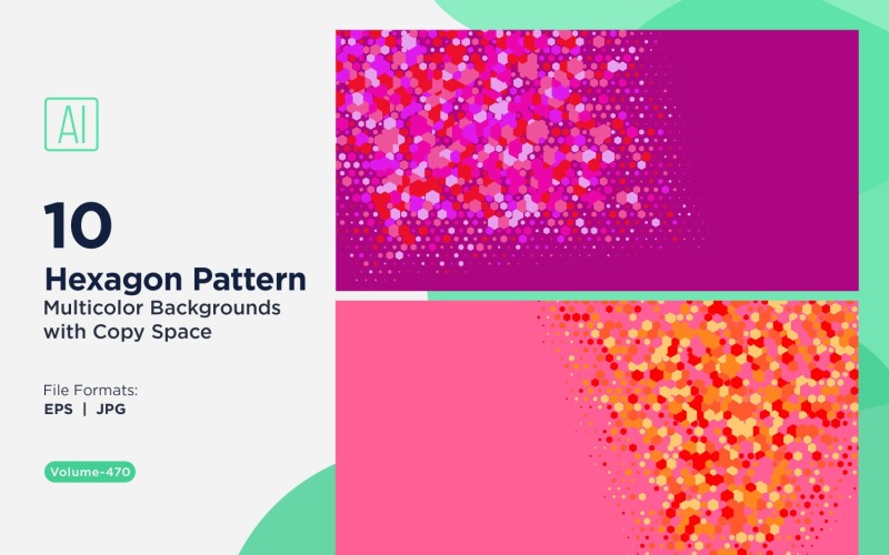 hexagone coloré de différentes tailles, motif de fond polyvalent 470