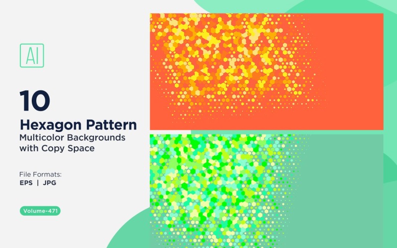 hexagone coloré de différentes tailles, motif de fond polyvalent 471