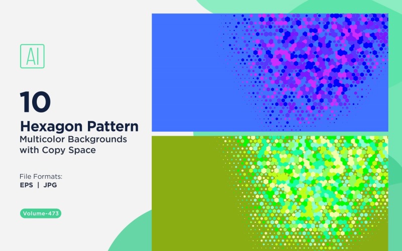 hexagone coloré de différentes tailles, motif de fond polyvalent 473