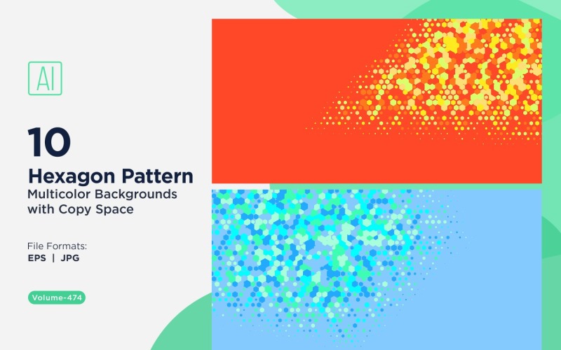 hexagone coloré de différentes tailles, motif de fond polyvalent 474