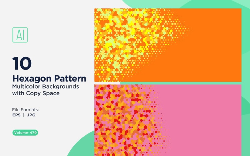 hexagone coloré de différentes tailles, motif de fond polyvalent 479
