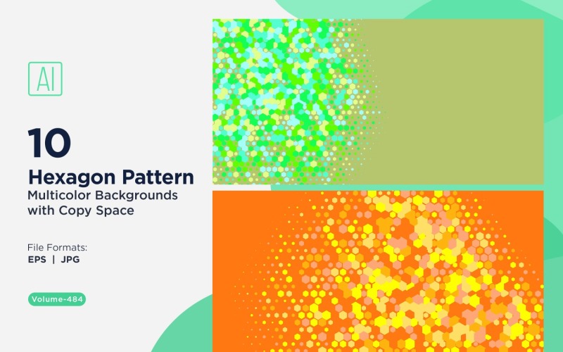 hexagone coloré de différentes tailles, motif de fond polyvalent 484