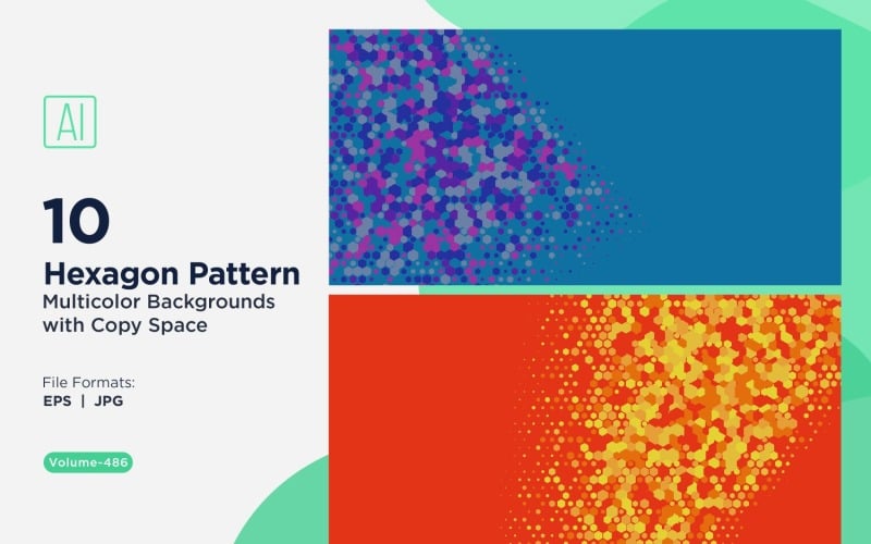 hexagone coloré de différentes tailles, motif de fond polyvalent 486