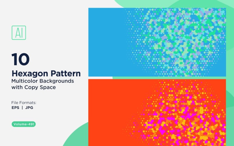 hexagone coloré de différentes tailles, motif de fond polyvalent 491