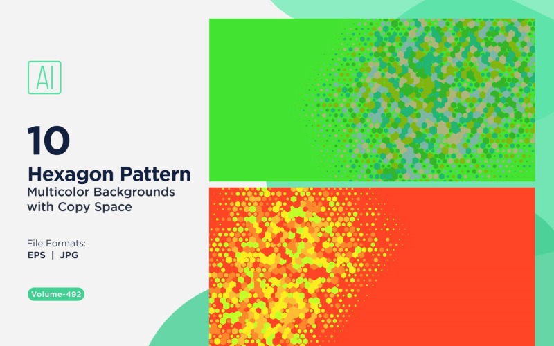 hexagone coloré de différentes tailles, motif de fond polyvalent 492