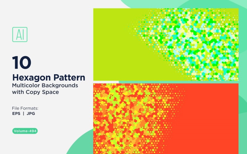 hexagone coloré de différentes tailles, motif de fond polyvalent 494