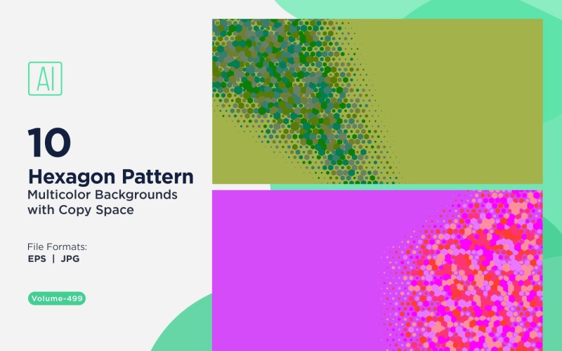 hexagone coloré de différentes tailles, motif de fond polyvalent 499