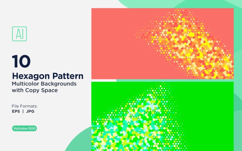 hexagone coloré de différentes tailles, motif de fond polyvalent 500