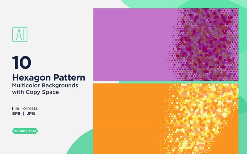 hexagone coloré de différentes tailles, motif de fond polyvalent 504