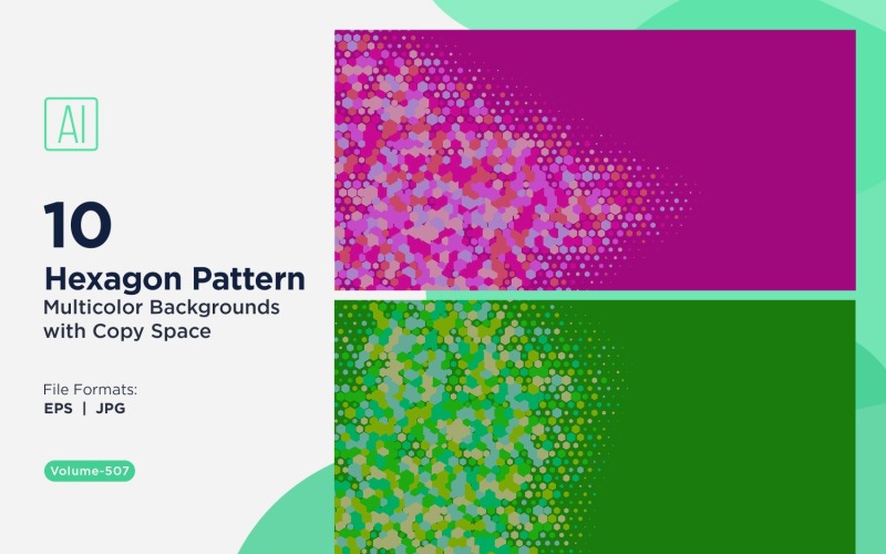 hexagone coloré de différentes tailles, motif de fond polyvalent 507