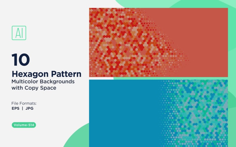 hexagone coloré de différentes tailles, motif de fond polyvalent 514