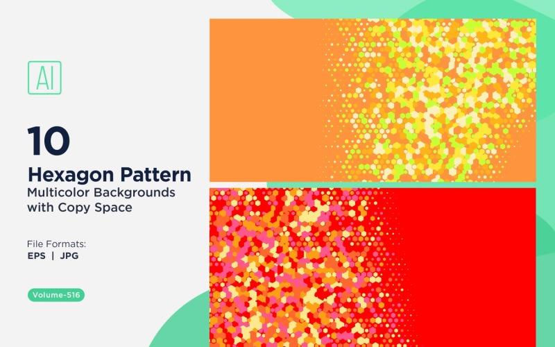 hexagone coloré de différentes tailles, motif de fond polyvalent 516