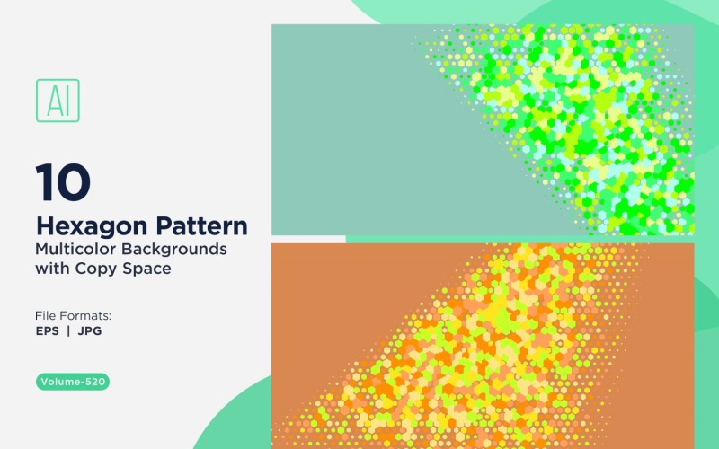 hexagone coloré de différentes tailles, motif de fond polyvalent 520